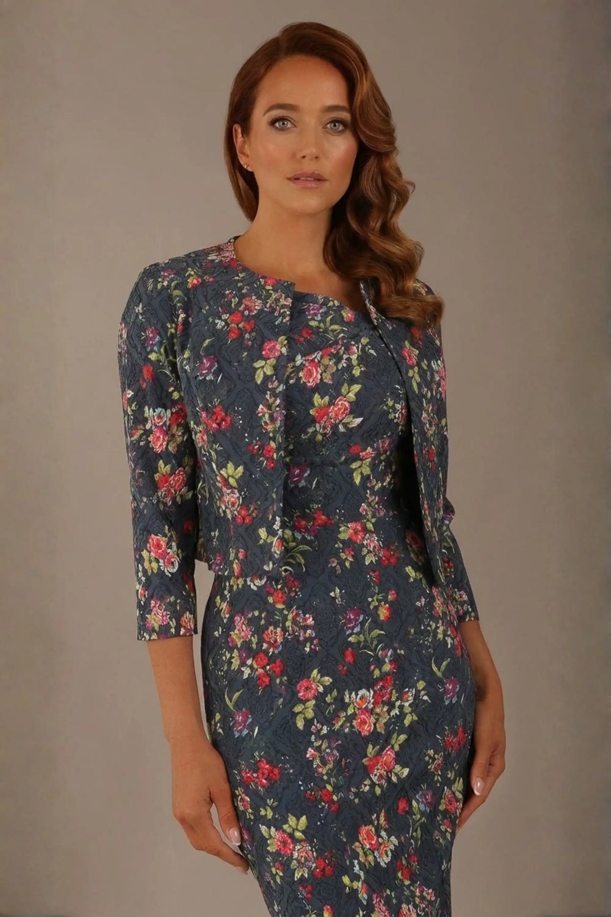 Valetta Cropped Floral Jacquard Jacket – Diva Catwalk, image 4