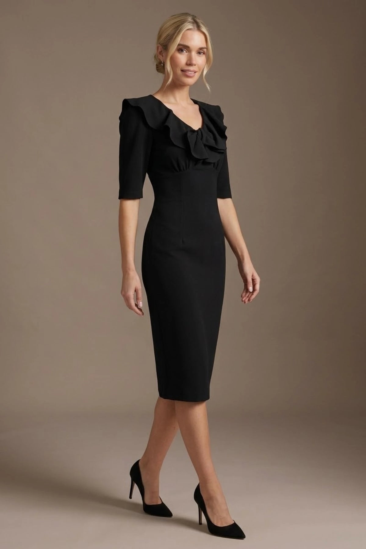 Caister Statement Frill Tie Pencil Dress – Diva Catwalk, image 23