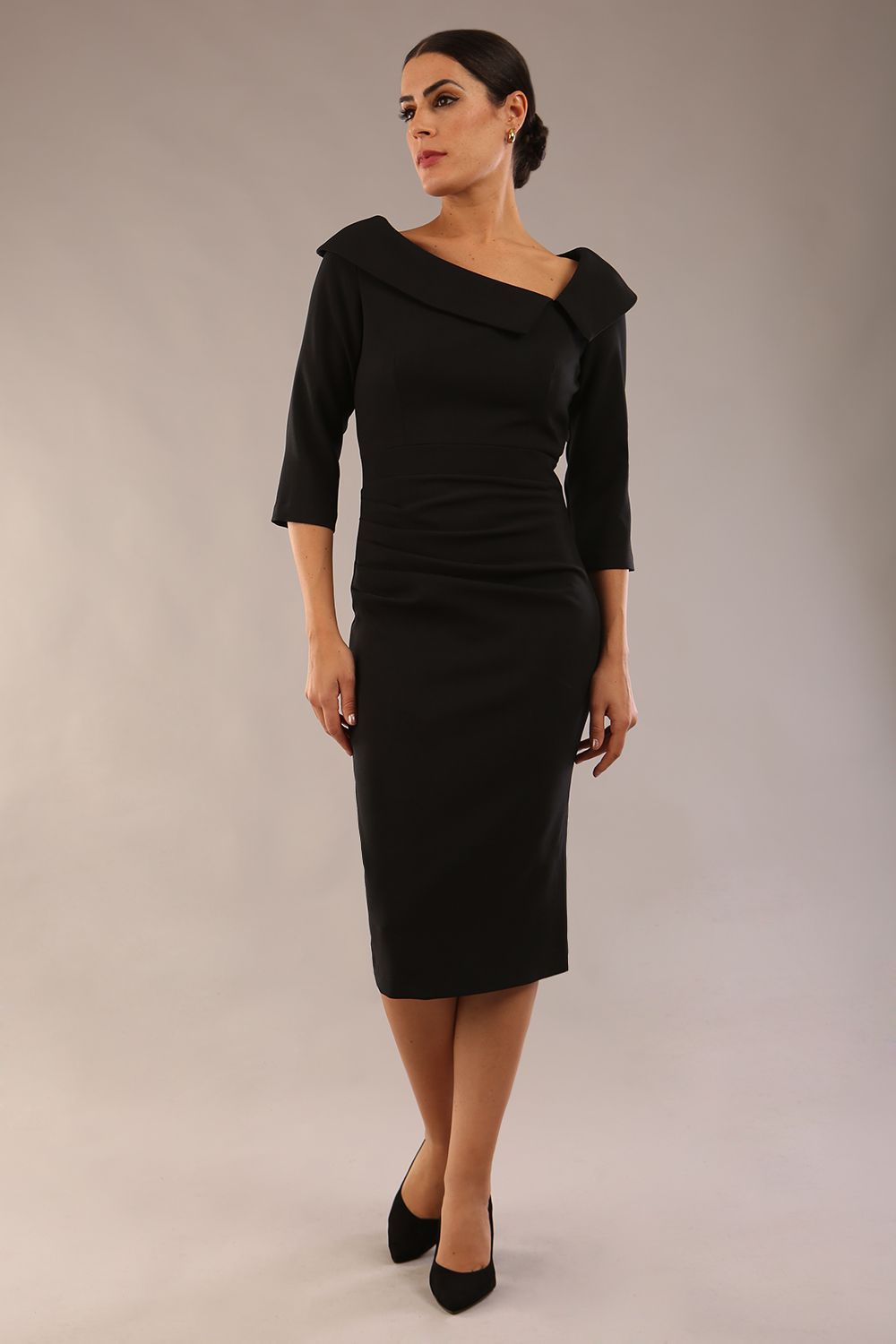 Bentley 3/4 Sleeve Knee Length Pencil Dress – Diva Catwalk, image 20