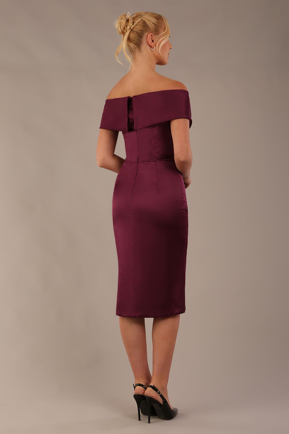 Casa Blanca Off Shoulder Satin Dress – Diva Catwalk, image 9