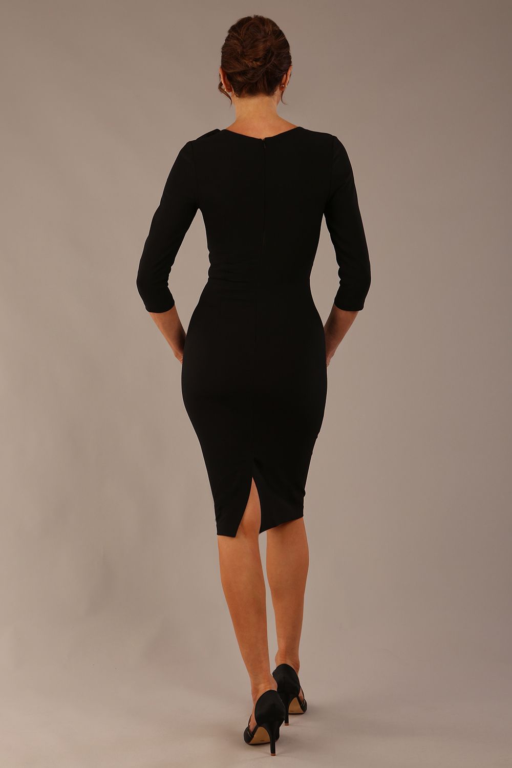 Mirabelle ¾ Sleeves & Floral Shoulder Detail Pencil Dress – Diva Catwalk, image 15