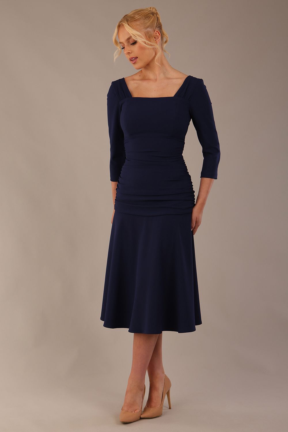 Rowan Ruched Square Neck Dress – Diva Catwalk, image 9