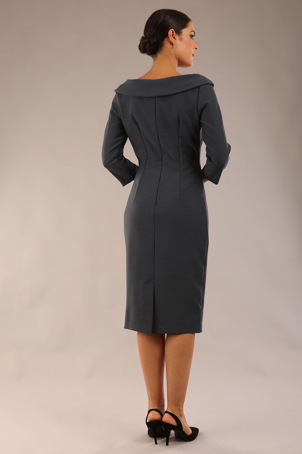 Seed Opulus Pencil Skirt Dress in Slate grey – Diva Catwalk, image 10