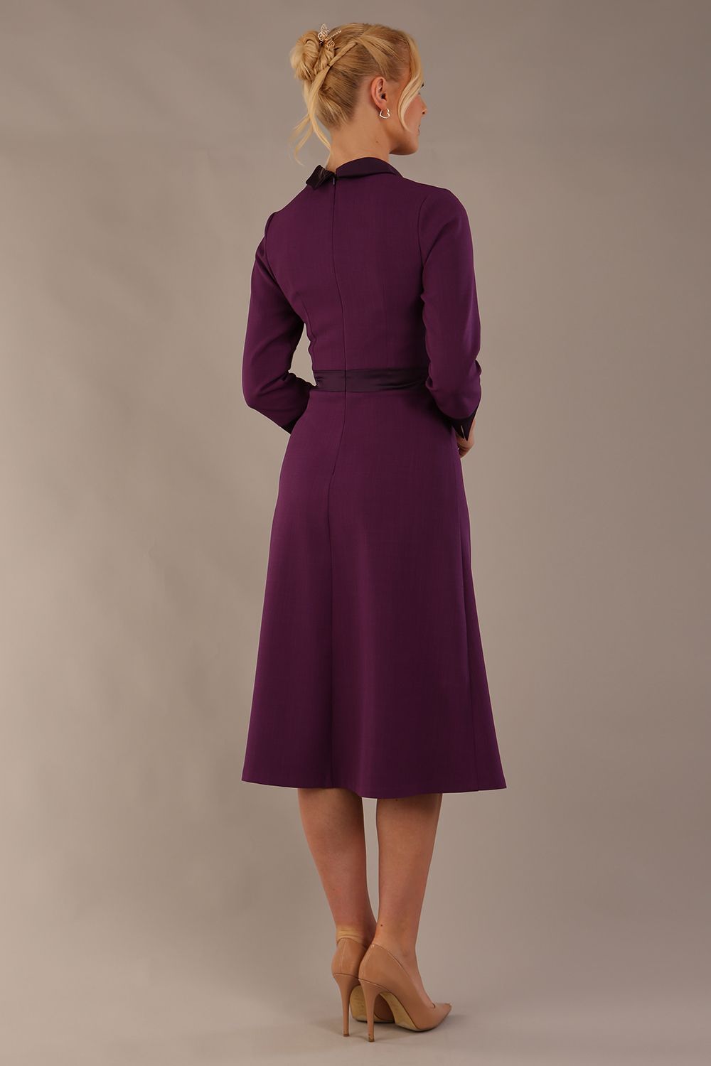 Sybil Satin Contrast A-Line Dress – Diva Catwalk, image 9