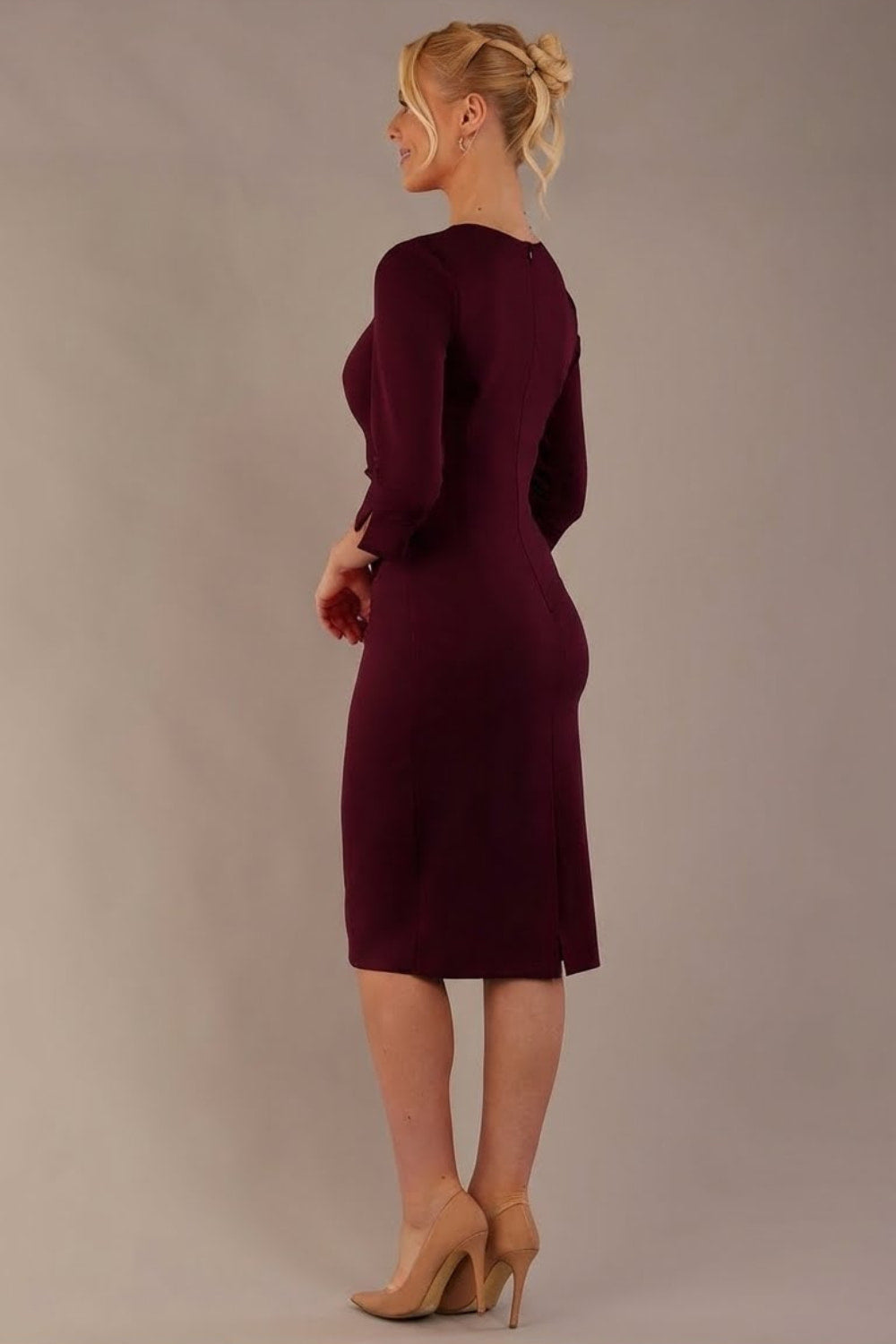 Yasmeen Keyhole Pleated Pencil Dress – Diva Catwalk, image 9