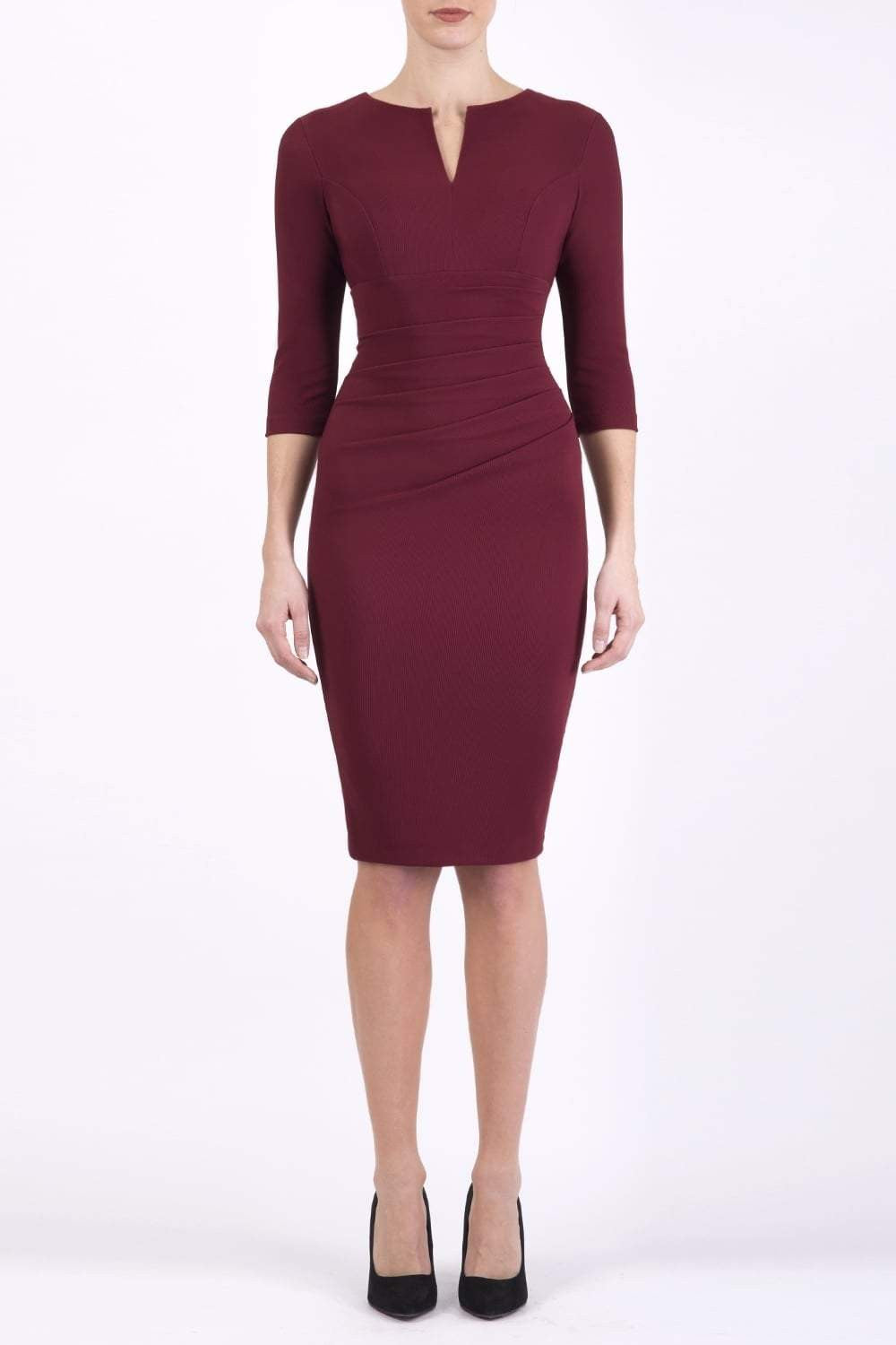 Lydia 3/4 Sleeved Plain Dress – Diva Catwalk, image 20