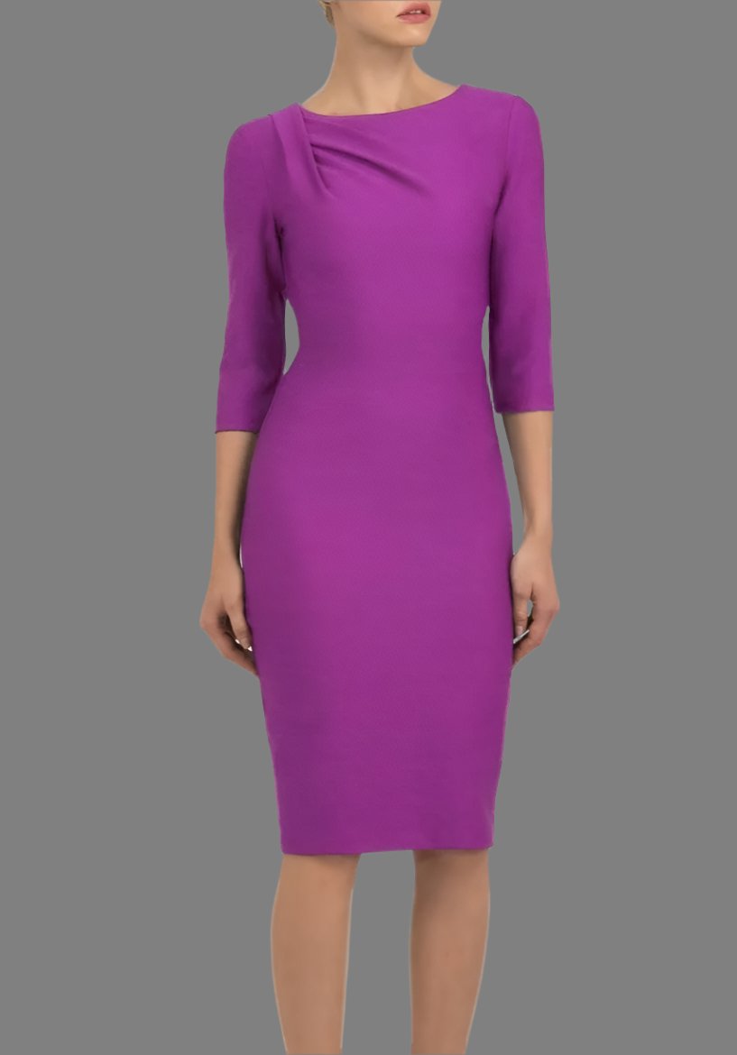 Seed Segovia Sleeved Pencil Dress in Dawn Purple – Diva Catwalk, image 5