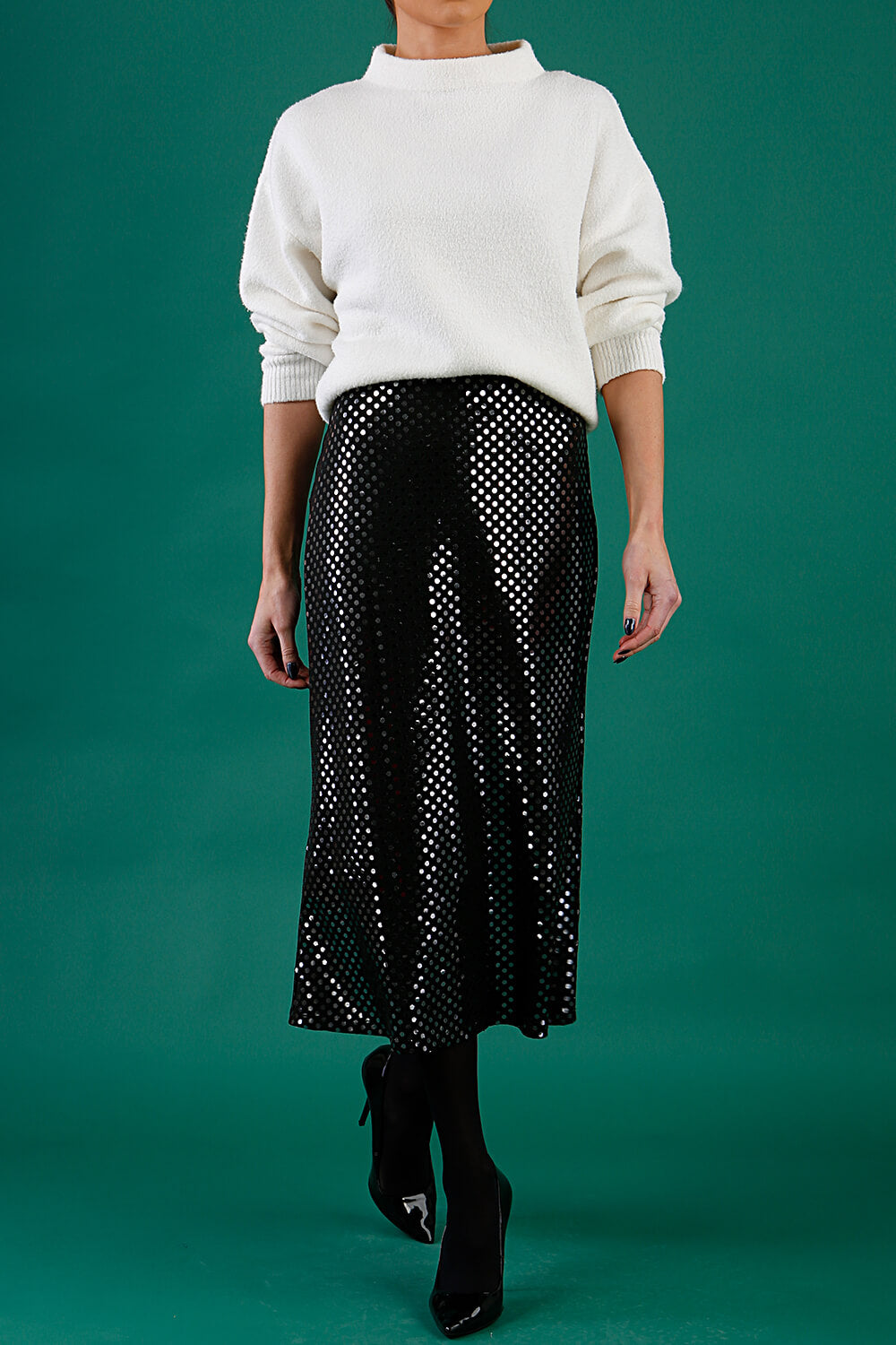 Starlet Stretch Sequin Midi Skirt – Diva Catwalk, image 3