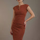 Woman wearing a brown dress against a plain background (Rustic Brown)