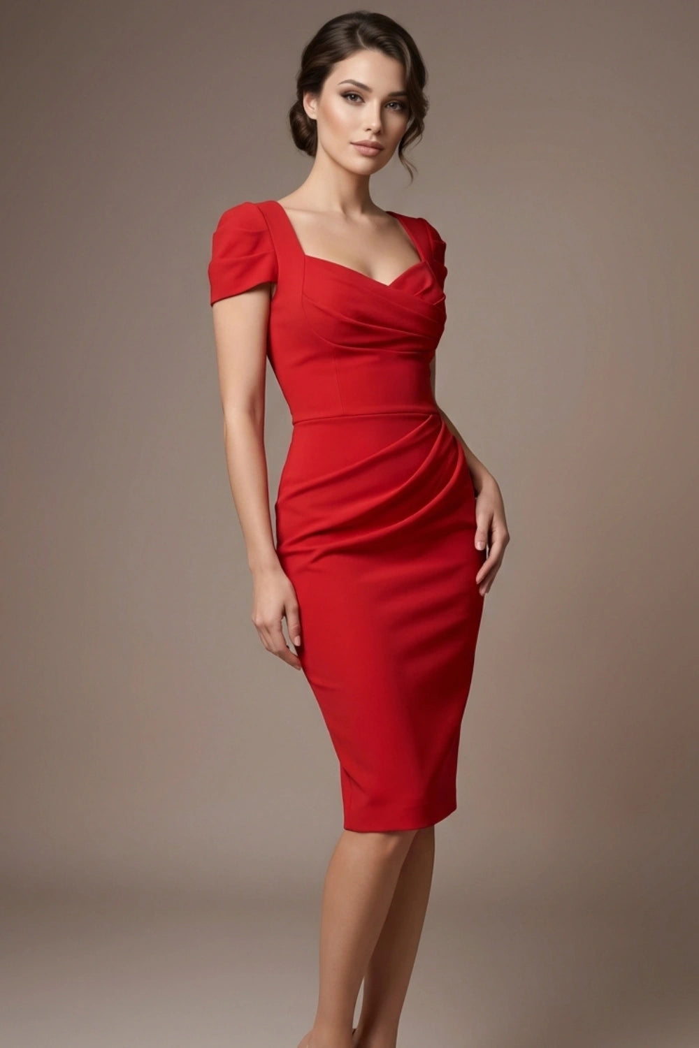 Seed Bonnie Pencil Dress in Salsa Red – Diva Catwalk, image 3