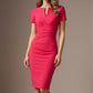 Donna Short Sleeved Pencil Dress in Yarrow Pink – detail