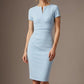 Donna Short Sleeved Pencil Dress in Dream Blue – detail