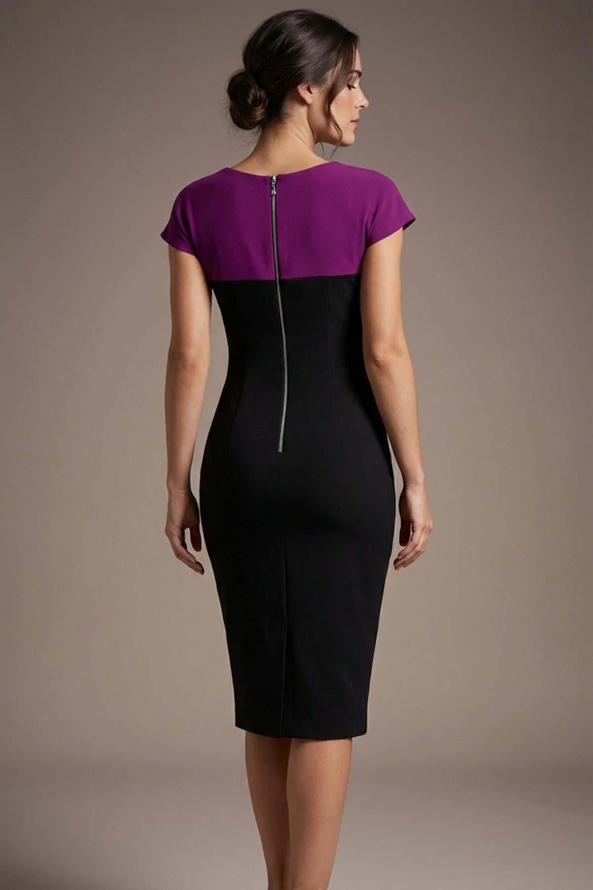 Bryony Contrast Dress in Black & Violet Purple – Diva Catwalk, image 11