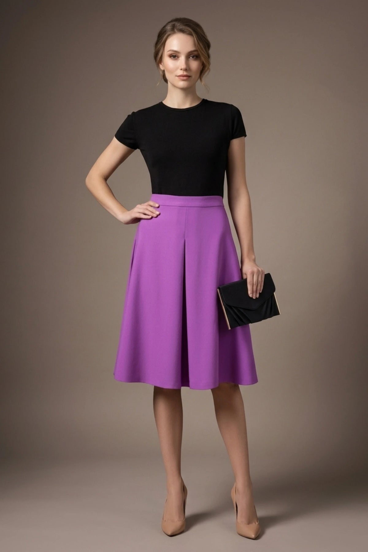 Seed Zaria A-Line Skirt in Magenta Mist – Diva Catwalk, image 1