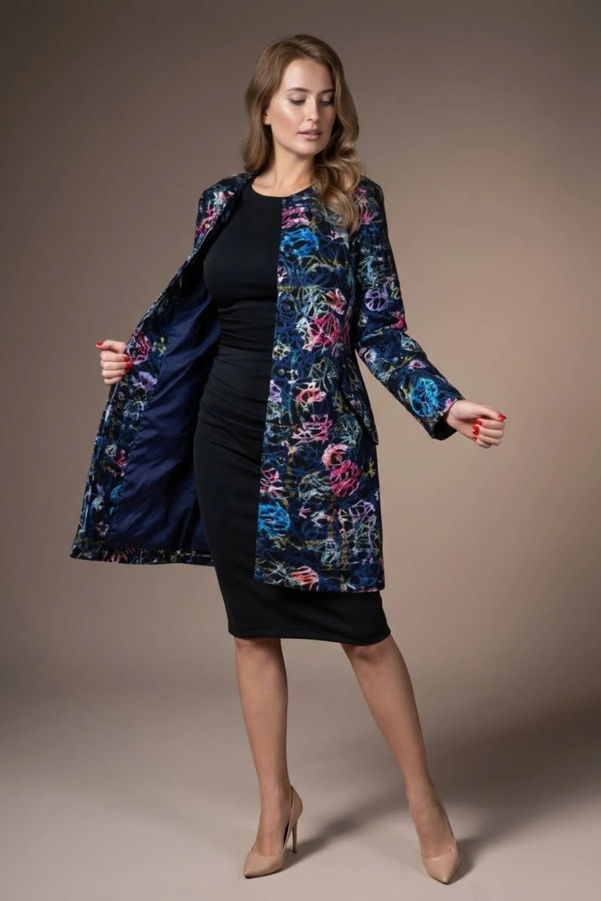 Lambria Floral Print Long sleeve Coat
