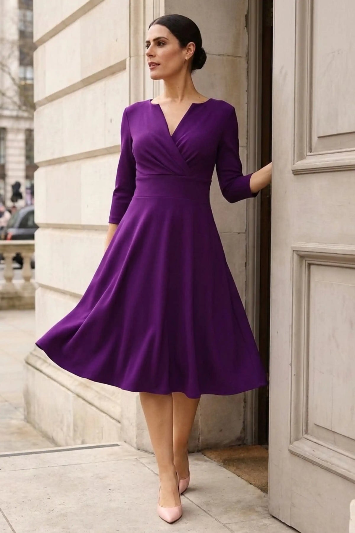 January Sleeved Swing Dress – Diva Catwalk, image 2