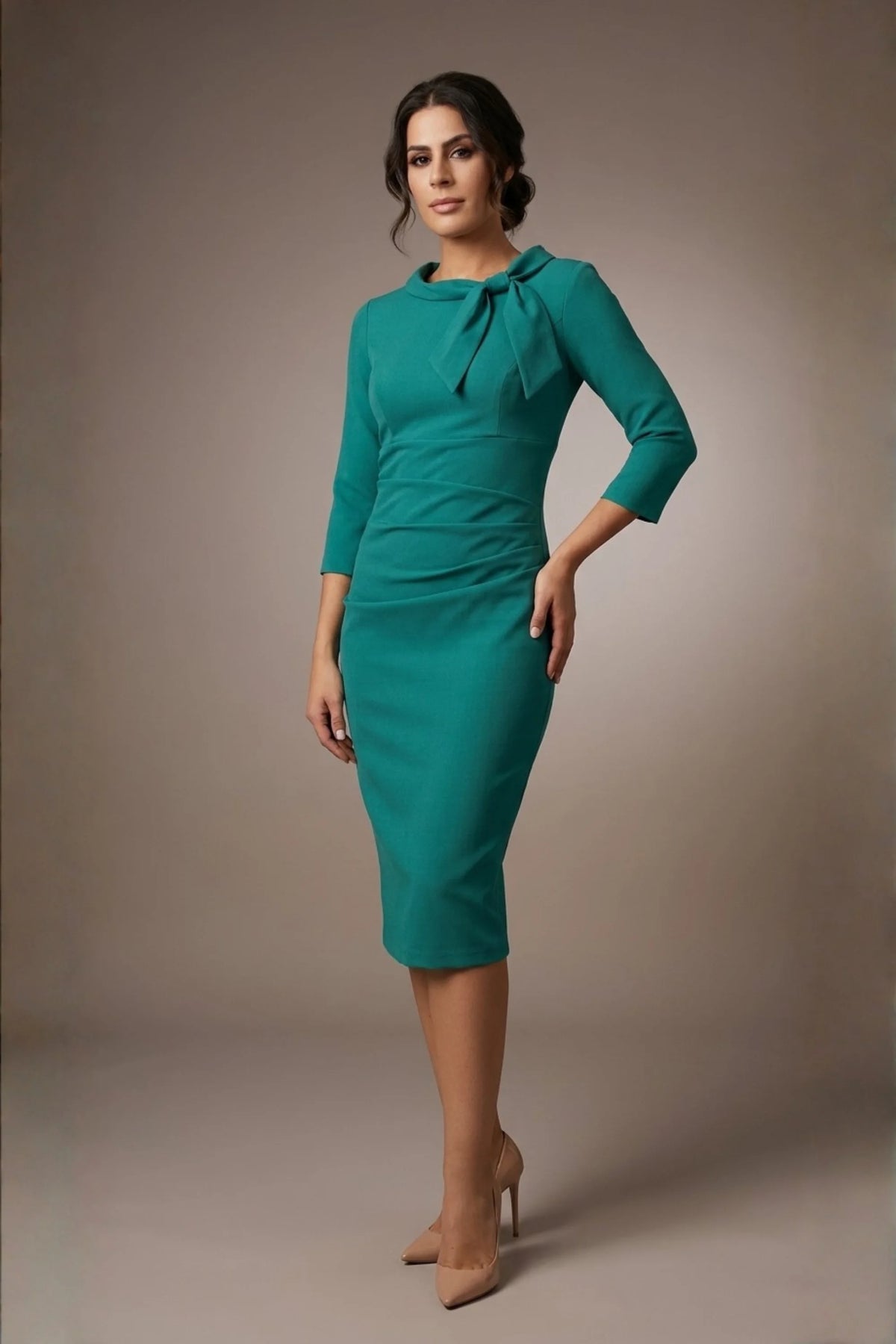 Juliette 3/4 Sleeve Knee Length Pencil Dress – Diva Catwalk, image 41