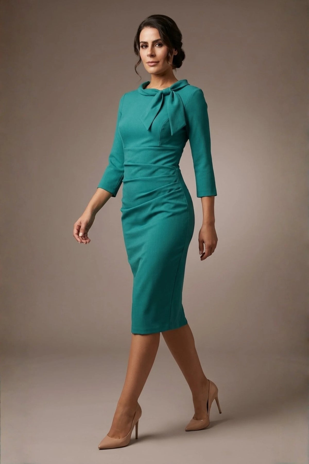 Juliette 3/4 Sleeve Knee Length Pencil Dress – Diva Catwalk, image 42