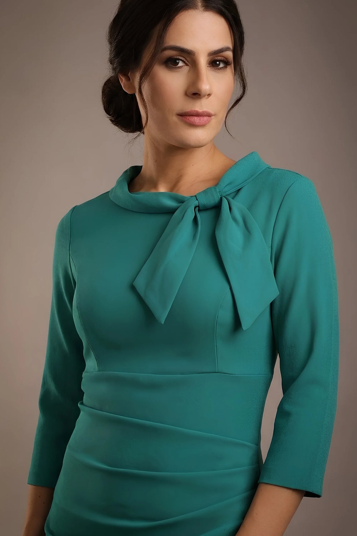 Juliette 3/4 Sleeve Knee Length Pencil Dress in Parasailing Green – Diva Catwalk, image 43