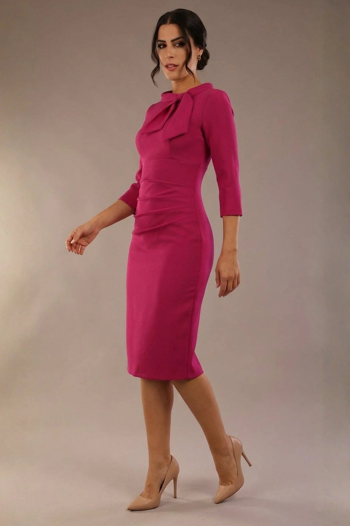 Juliette 3/4 Sleeve Knee Length Pencil Dress – Diva Catwalk, image 24
