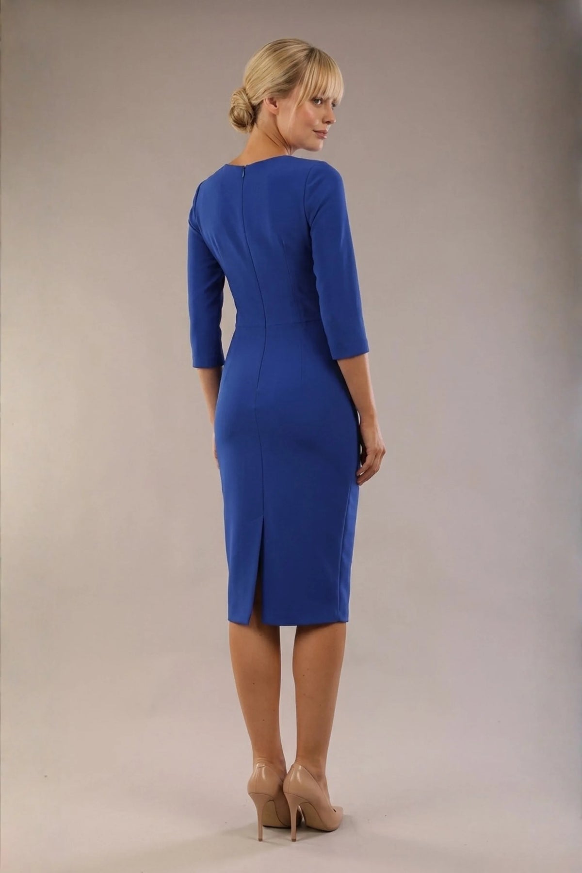 Indira 3/4 Sleeve Knee Length Pencil Dress – Diva Catwalk, image 58