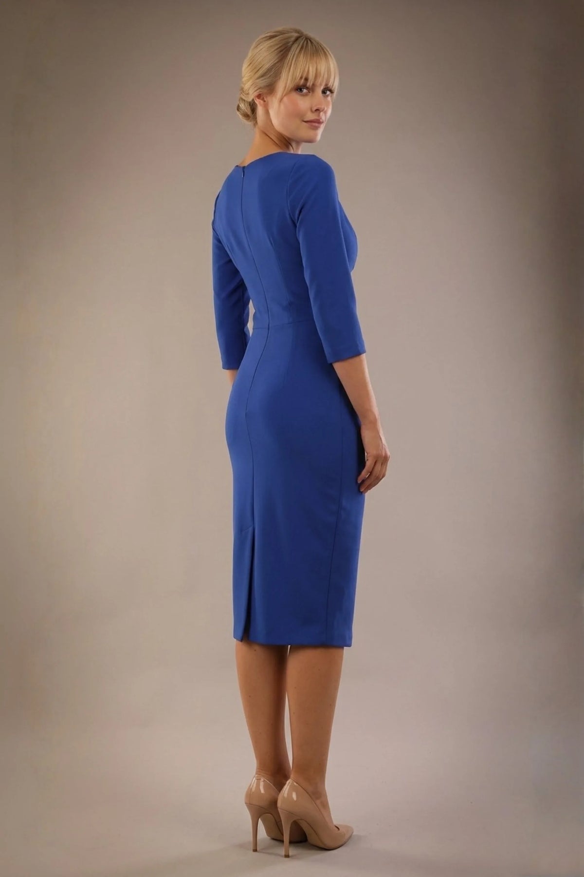 Indira 3/4 Sleeve Knee Length Pencil Dress – Diva Catwalk, image 57