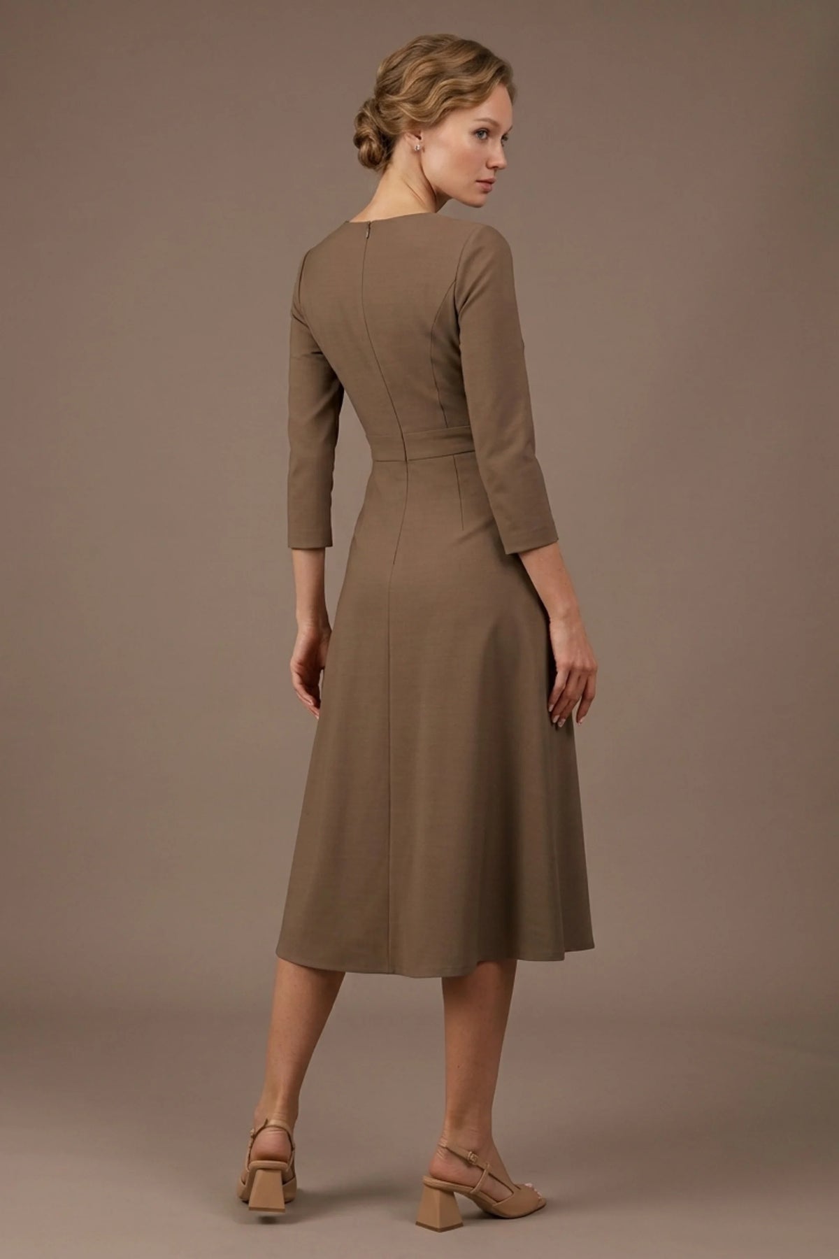 Seed Gresham 3/4 Sleeve Knee Length A-Line Dress 
