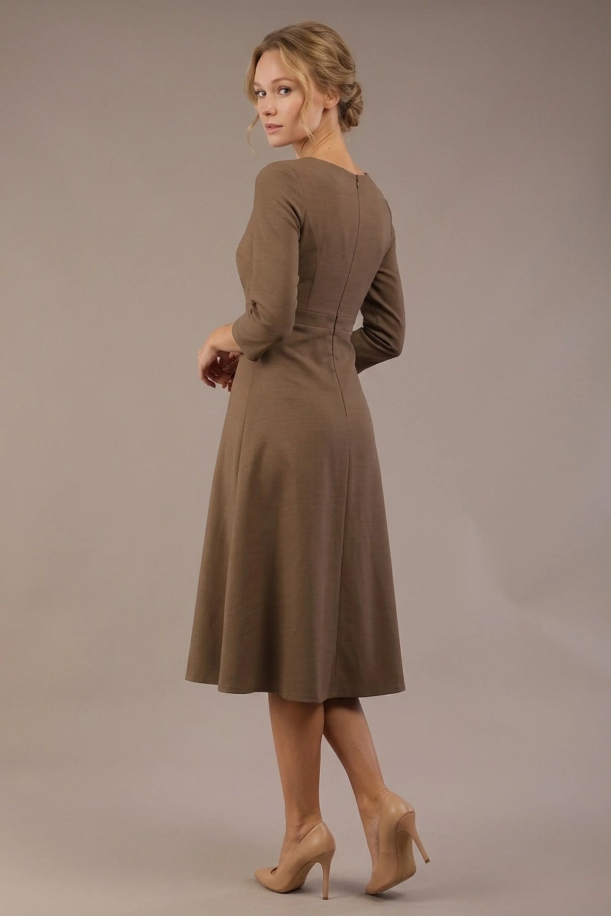Seed Gresham 3/4 Sleeve Knee Length A-Line Dress 