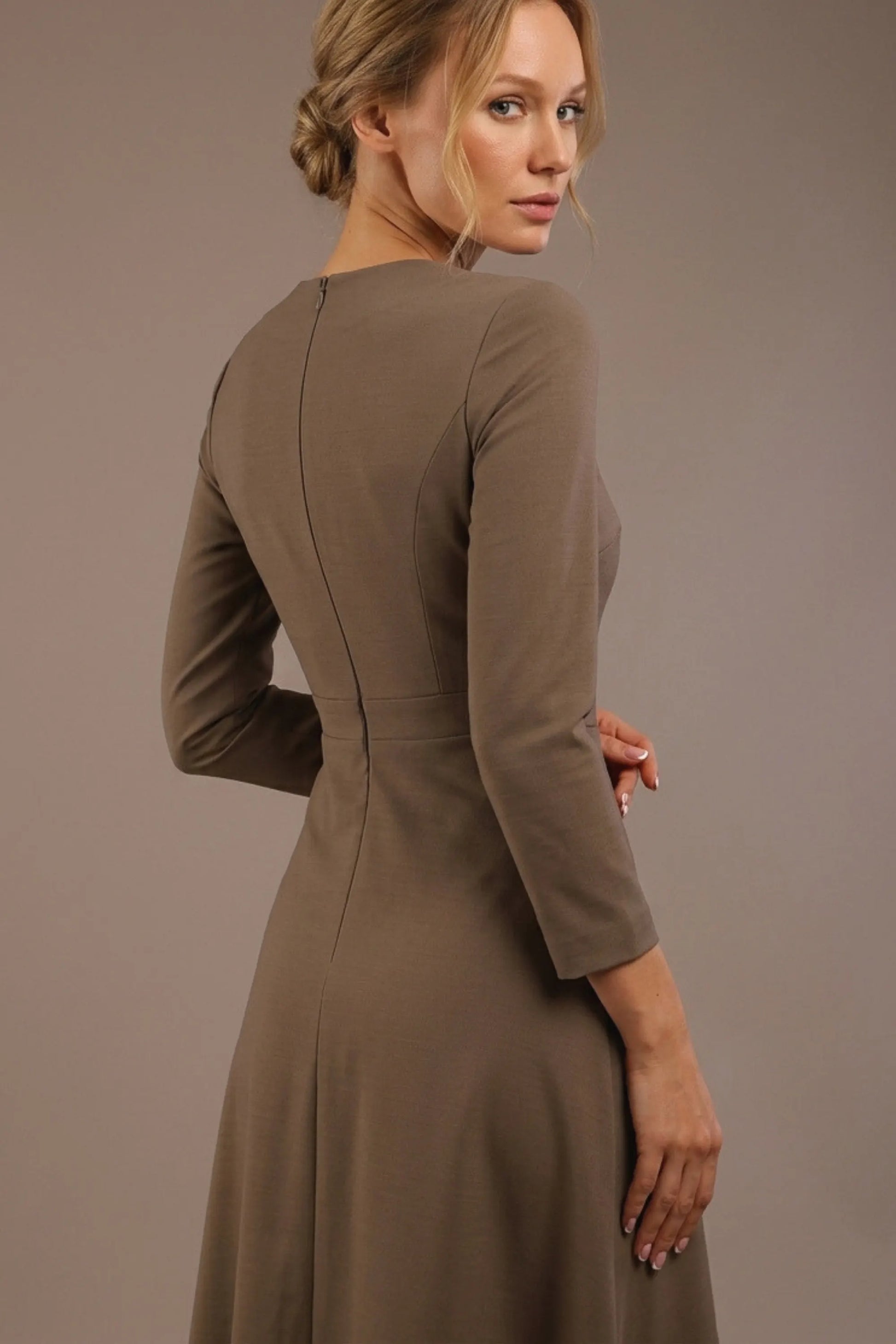 Seed Gresham 3/4 Sleeve Knee Length A-Line Dress 