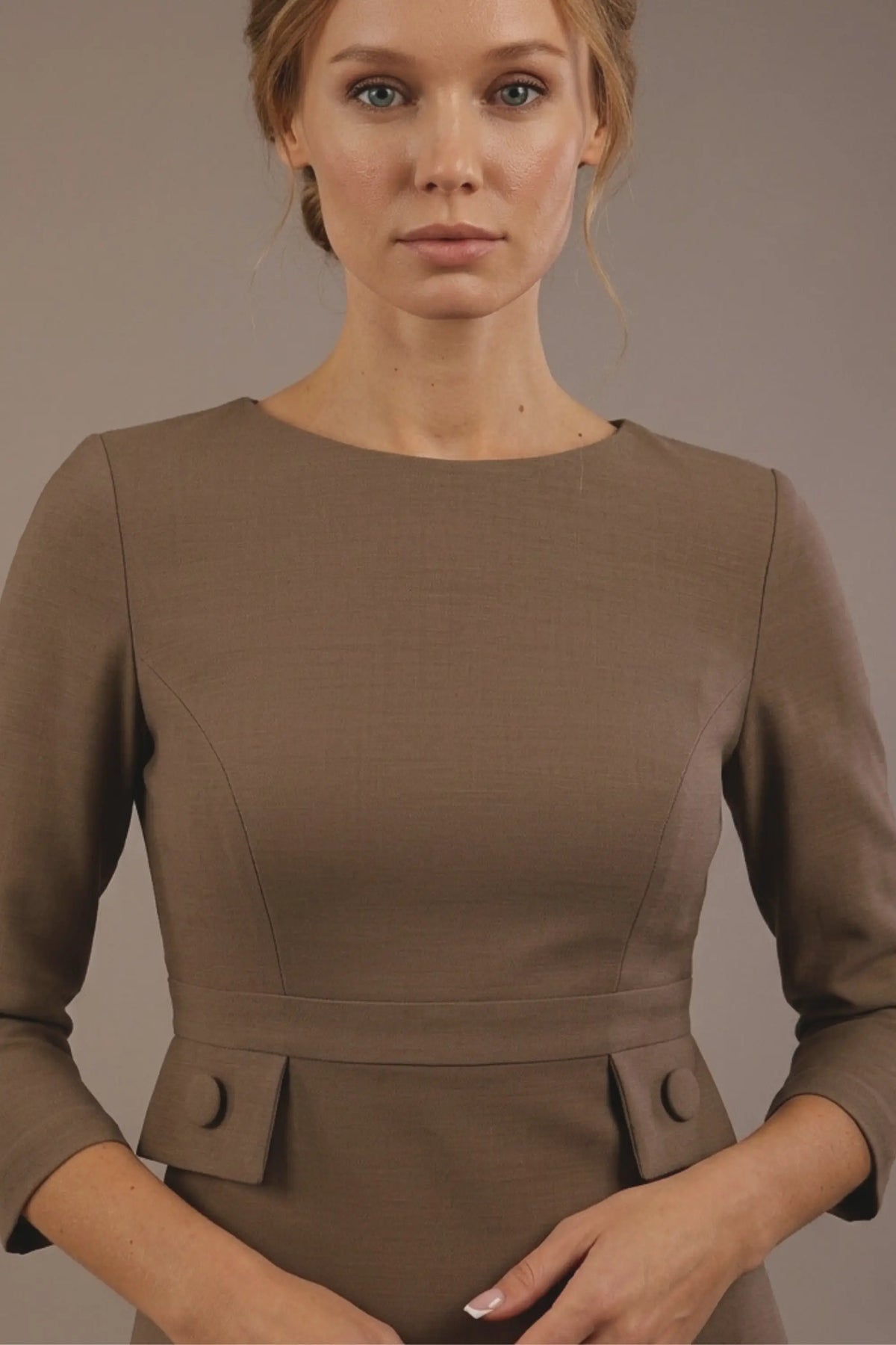 Seed Gresham 3/4 Sleeve Knee Length A-Line Dress 