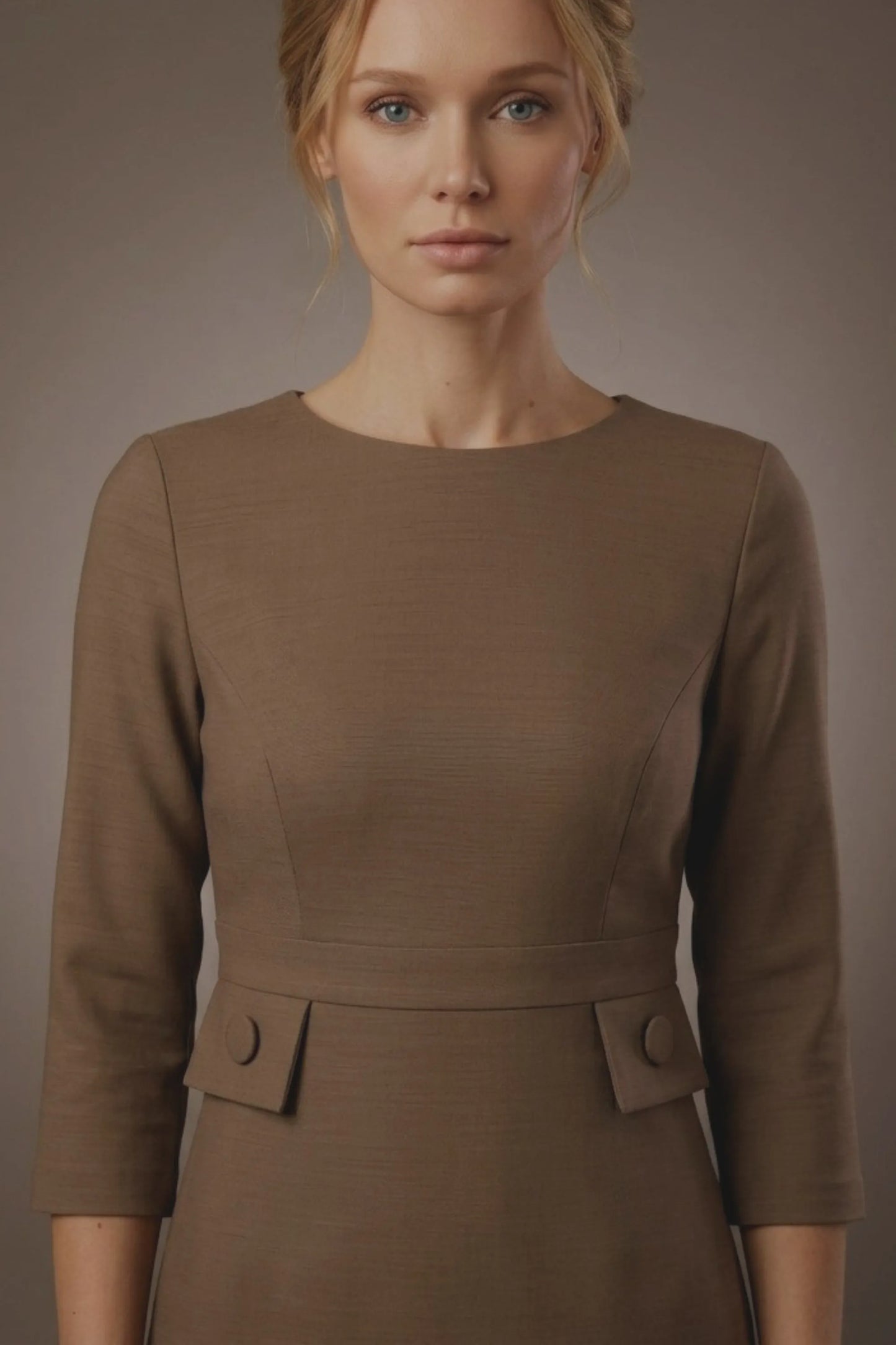 Seed Gresham 3/4 Sleeve Knee Length A-Line Dress 