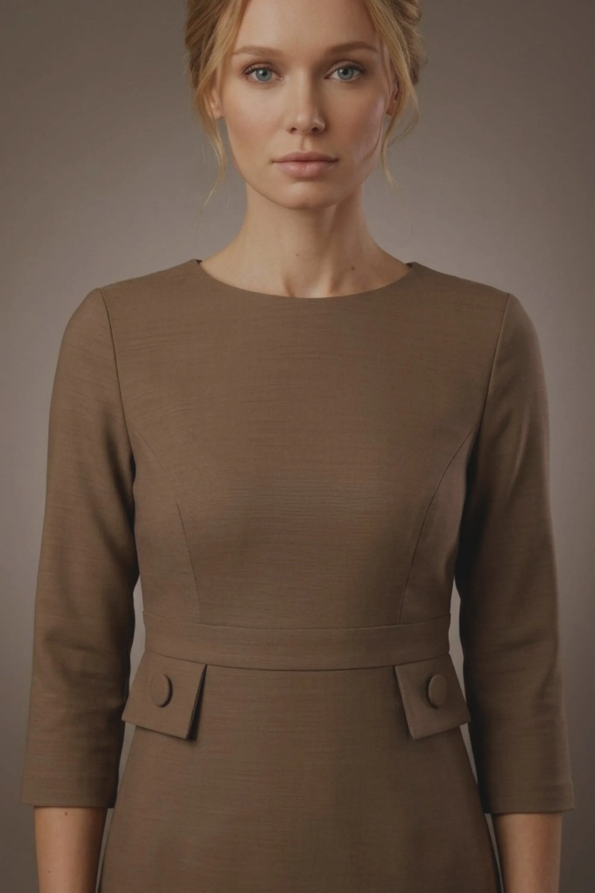 Seed Gresham 3/4 Sleeve Knee Length A-Line Dress 
