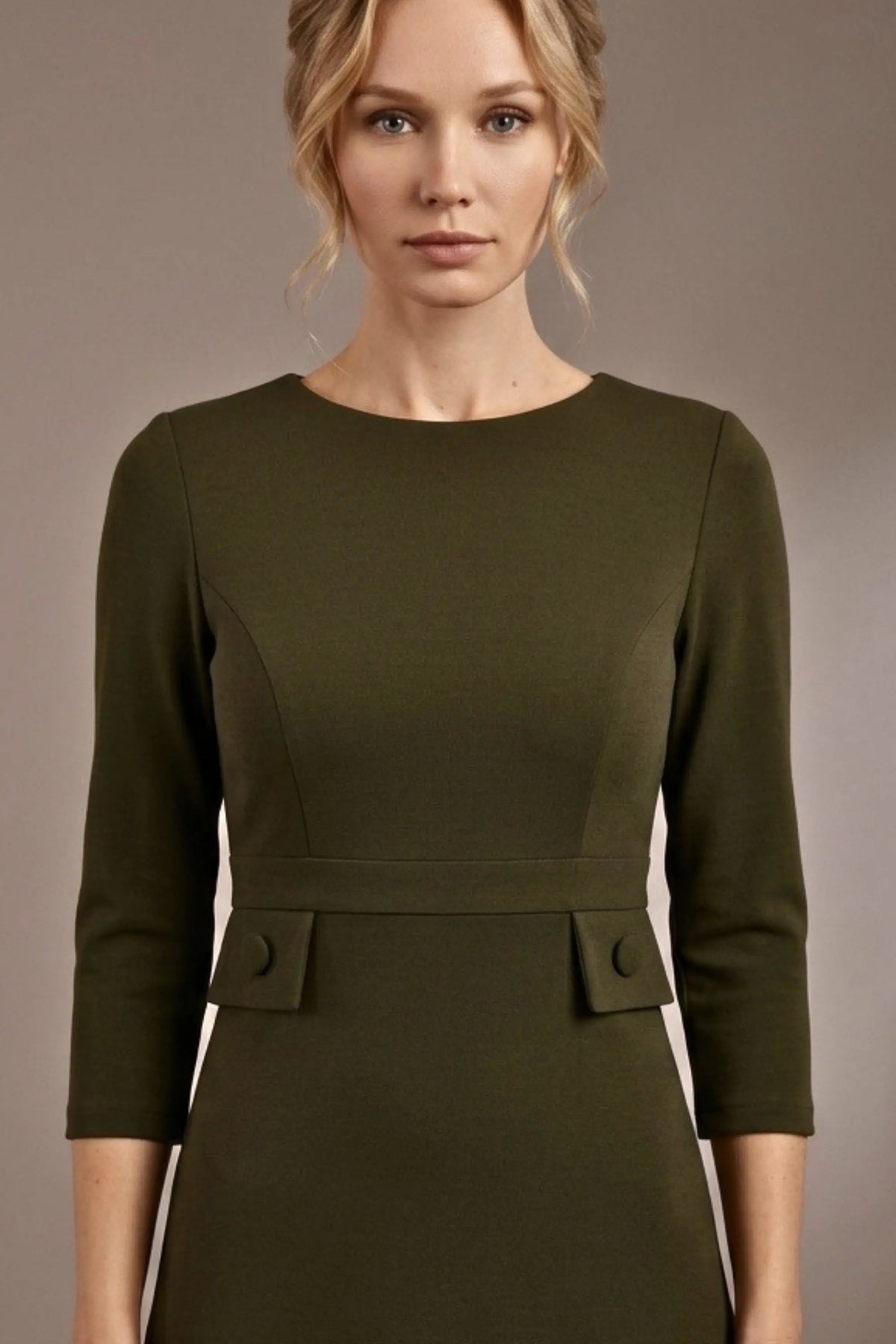 Seed Gresham 3/4 Sleeve Knee Length A-Line Dress 