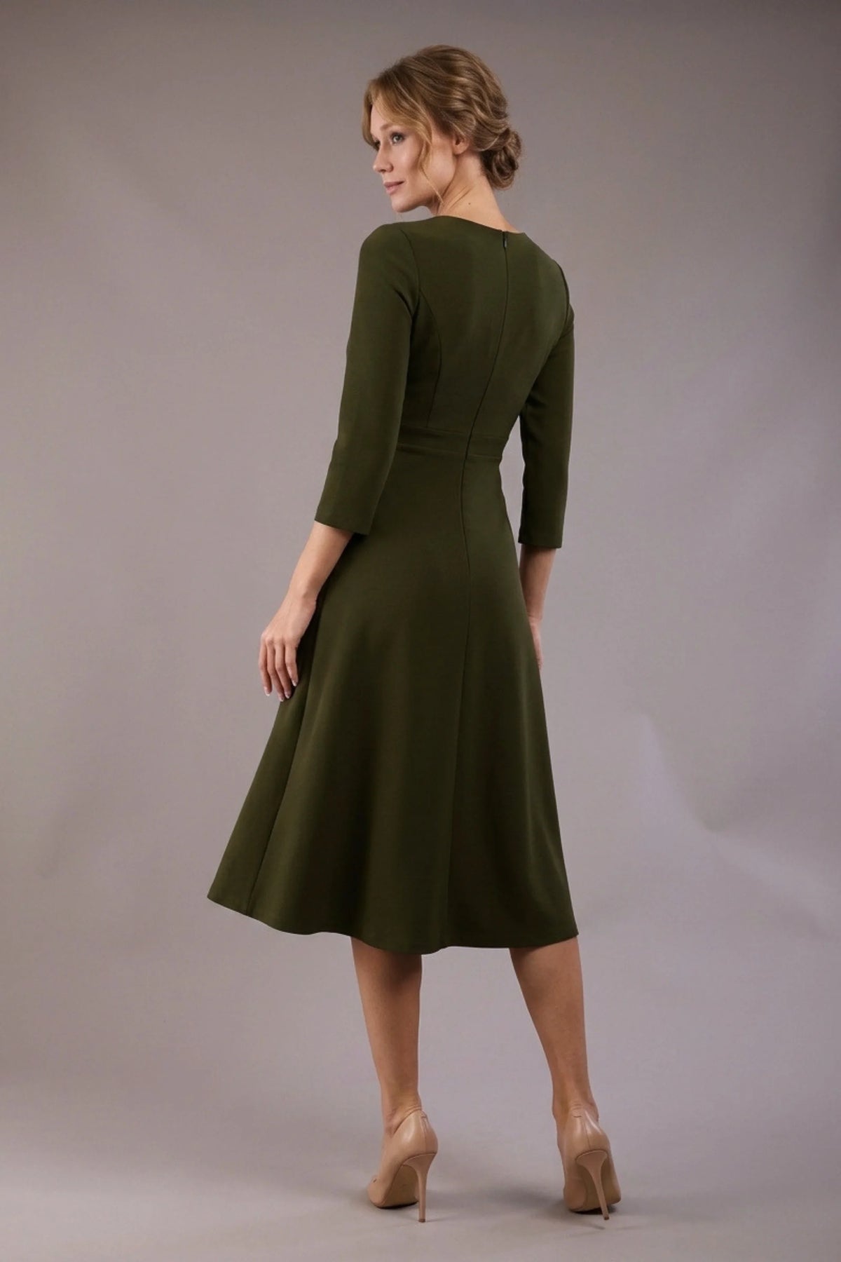 Seed Gresham 3/4 Sleeve Knee Length A-Line Dress 