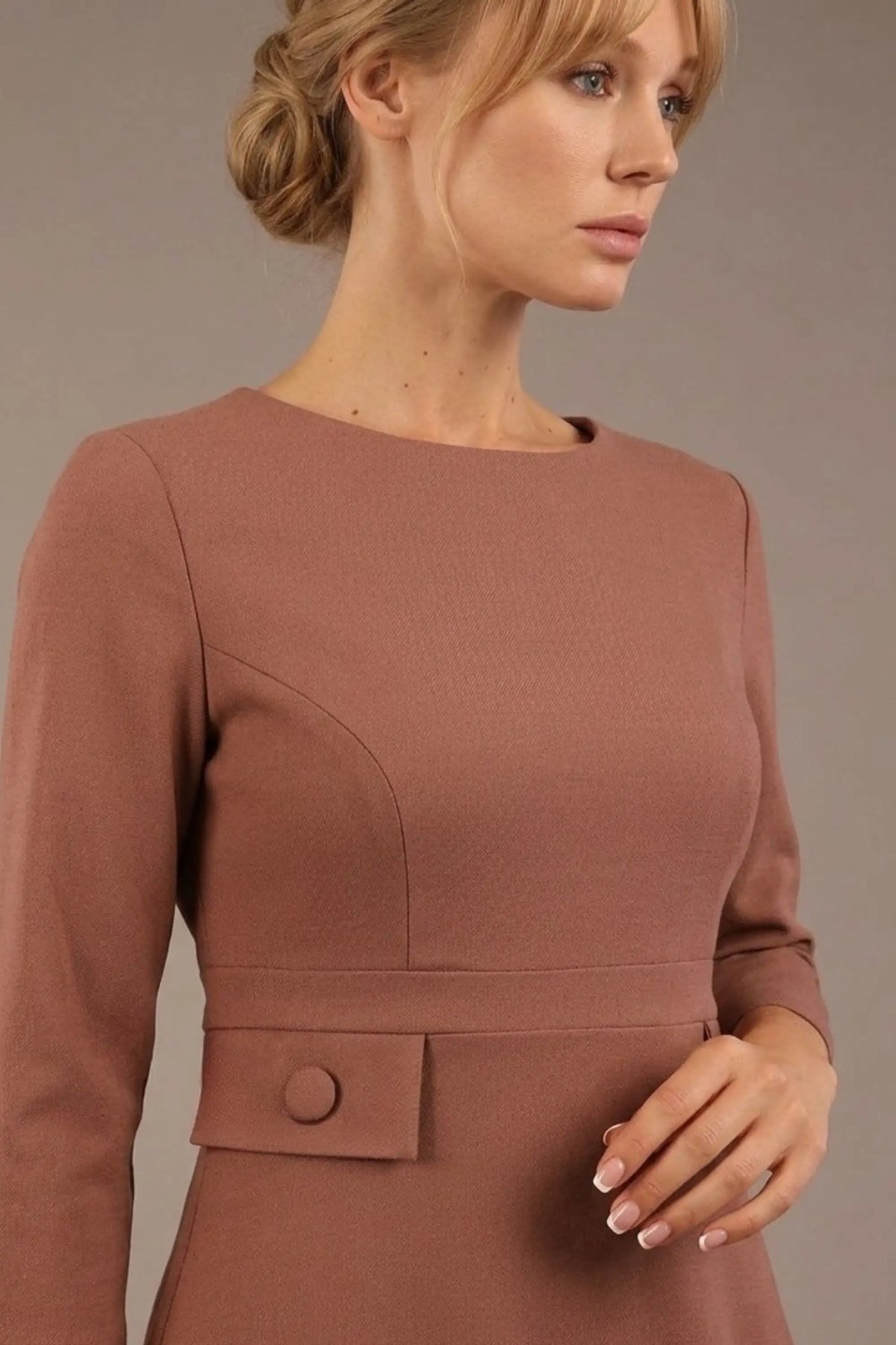 Seed Gresham 3/4 Sleeve Knee Length A-Line Dress 