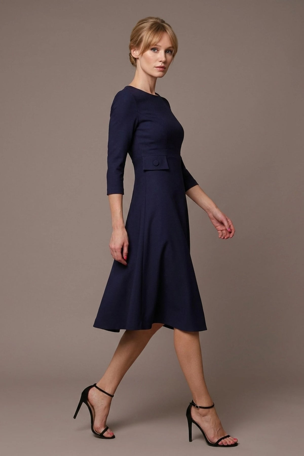 Seed Gresham 3/4 Sleeve Knee Length A-Line Dress 