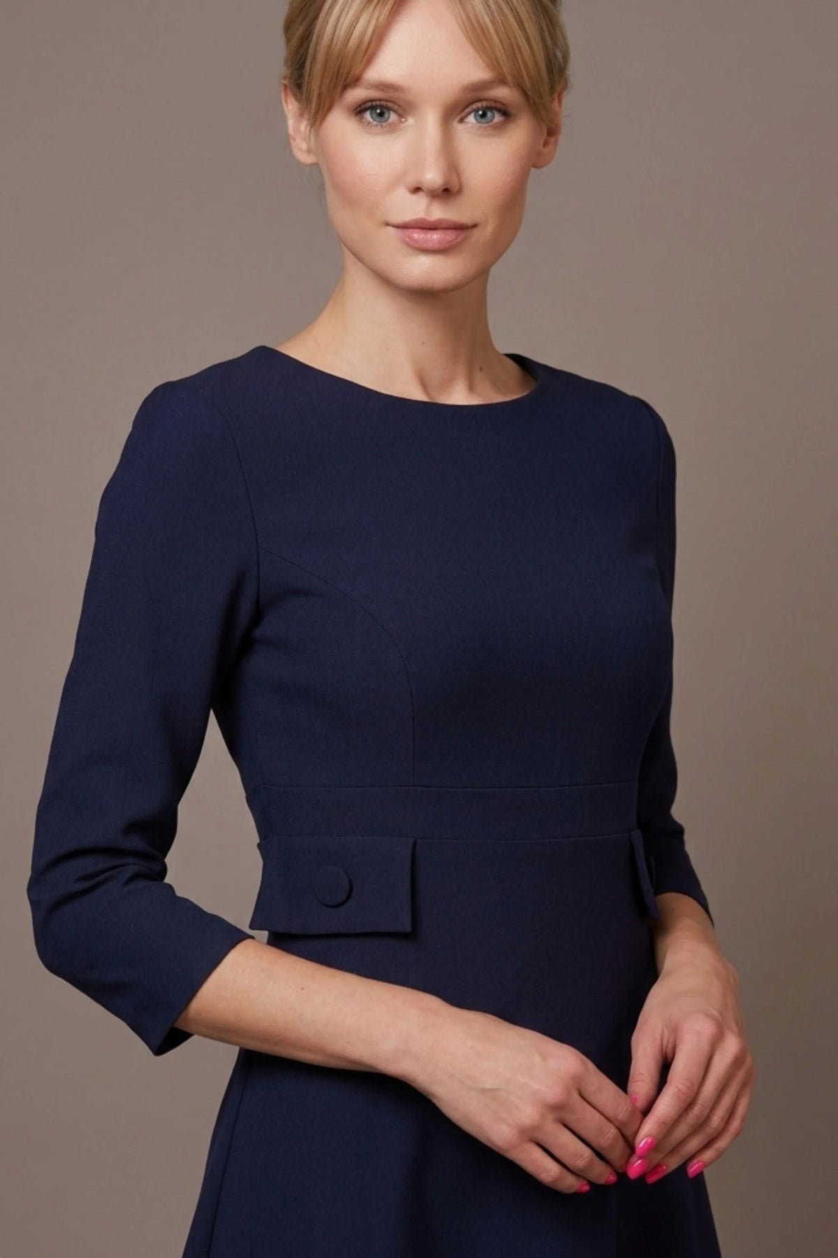 Seed Gresham 3/4 Sleeve Knee Length A-Line Dress 