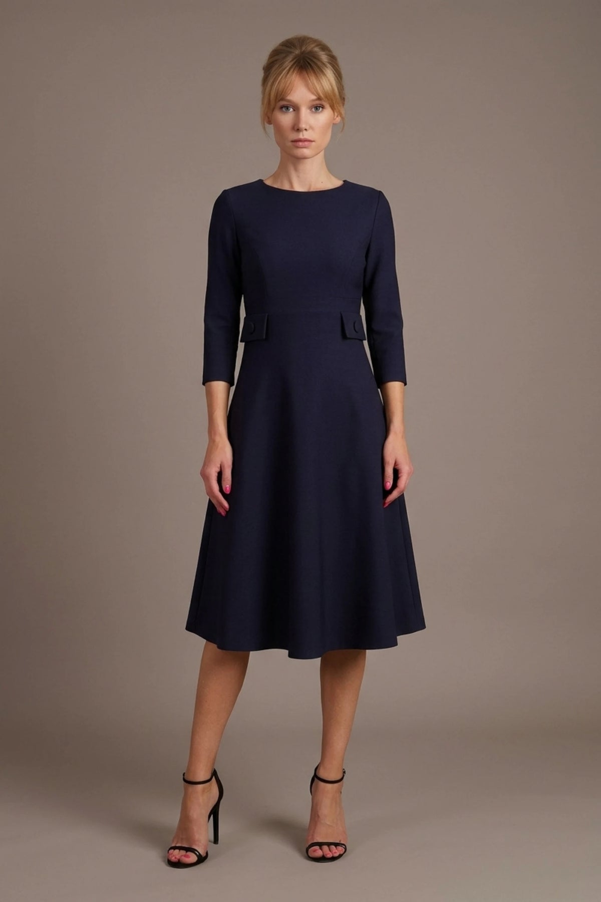 Seed Gresham 3/4 Sleeve Knee Length A-Line Dress 