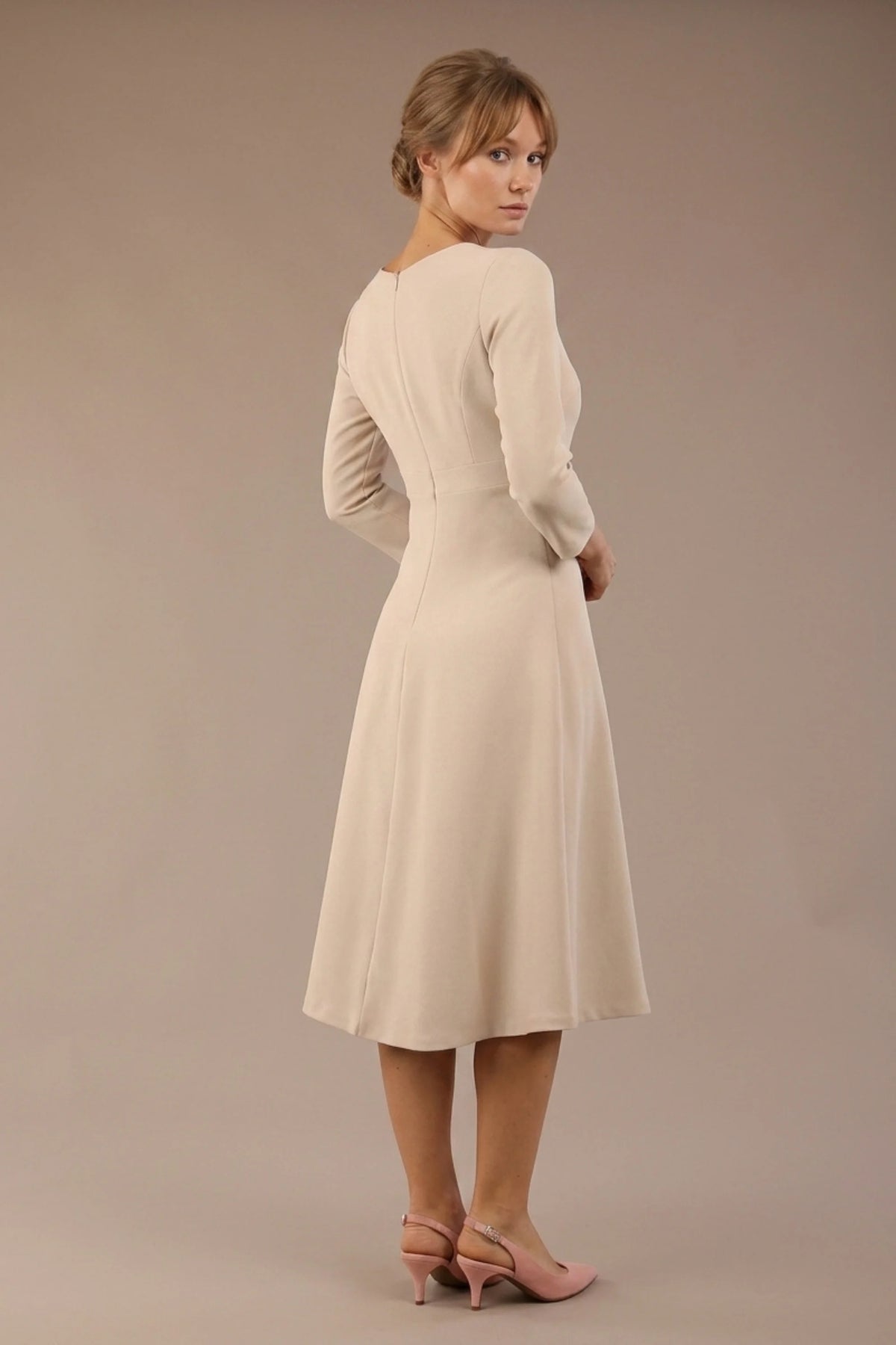 Seed Gresham 3/4 Sleeve Knee Length A-Line Dress 