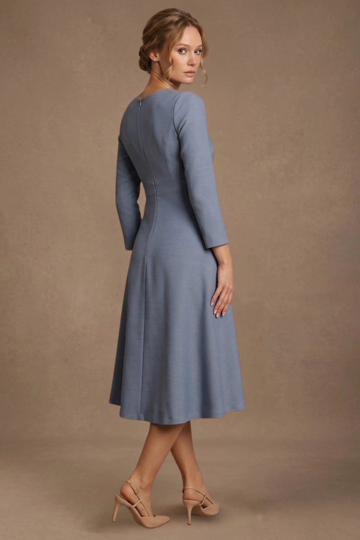 Seed Gresham 3/4 Sleeve Knee Length A-Line Dress 