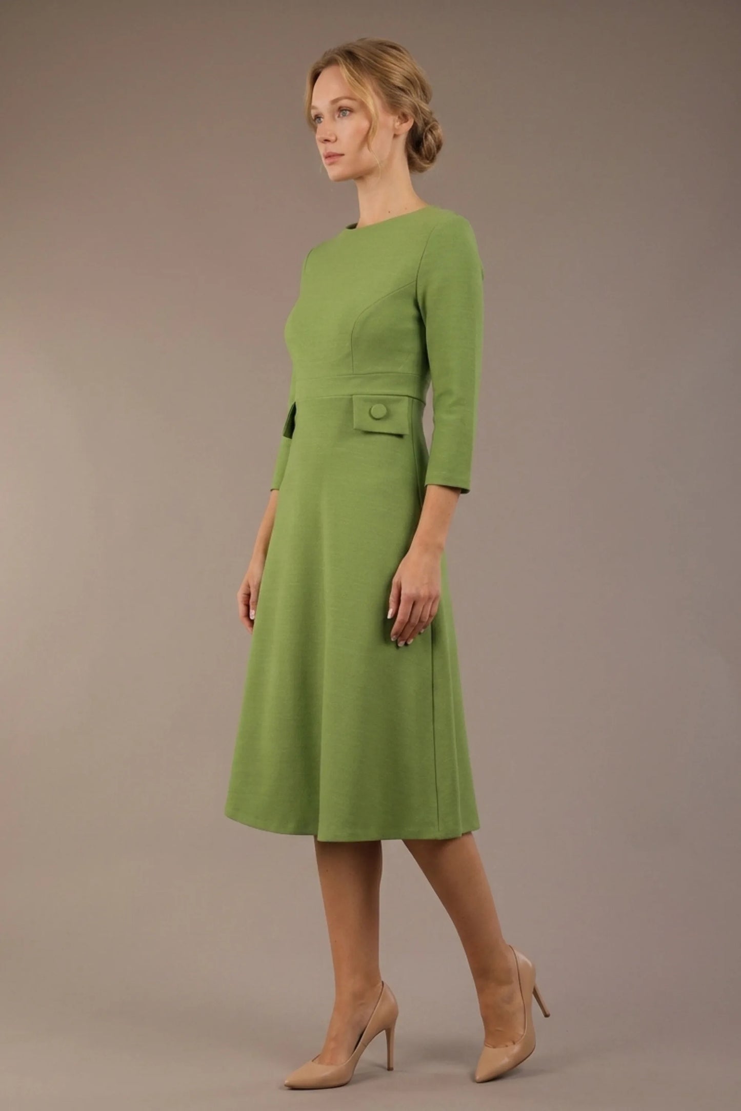 Seed Gresham 3/4 Sleeve Knee Length A-Line Dress 