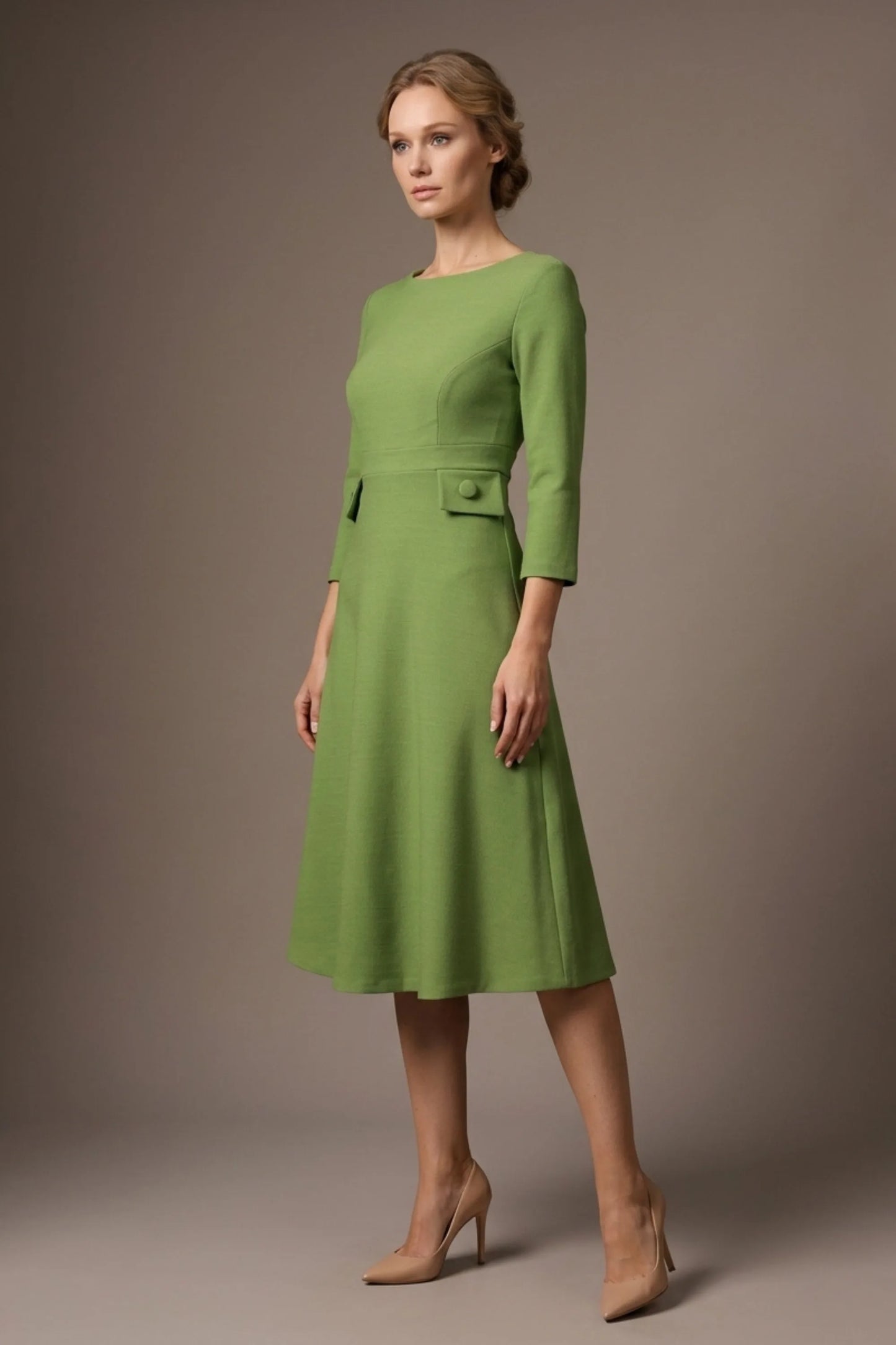 Seed Gresham 3/4 Sleeve Knee Length A-Line Dress 