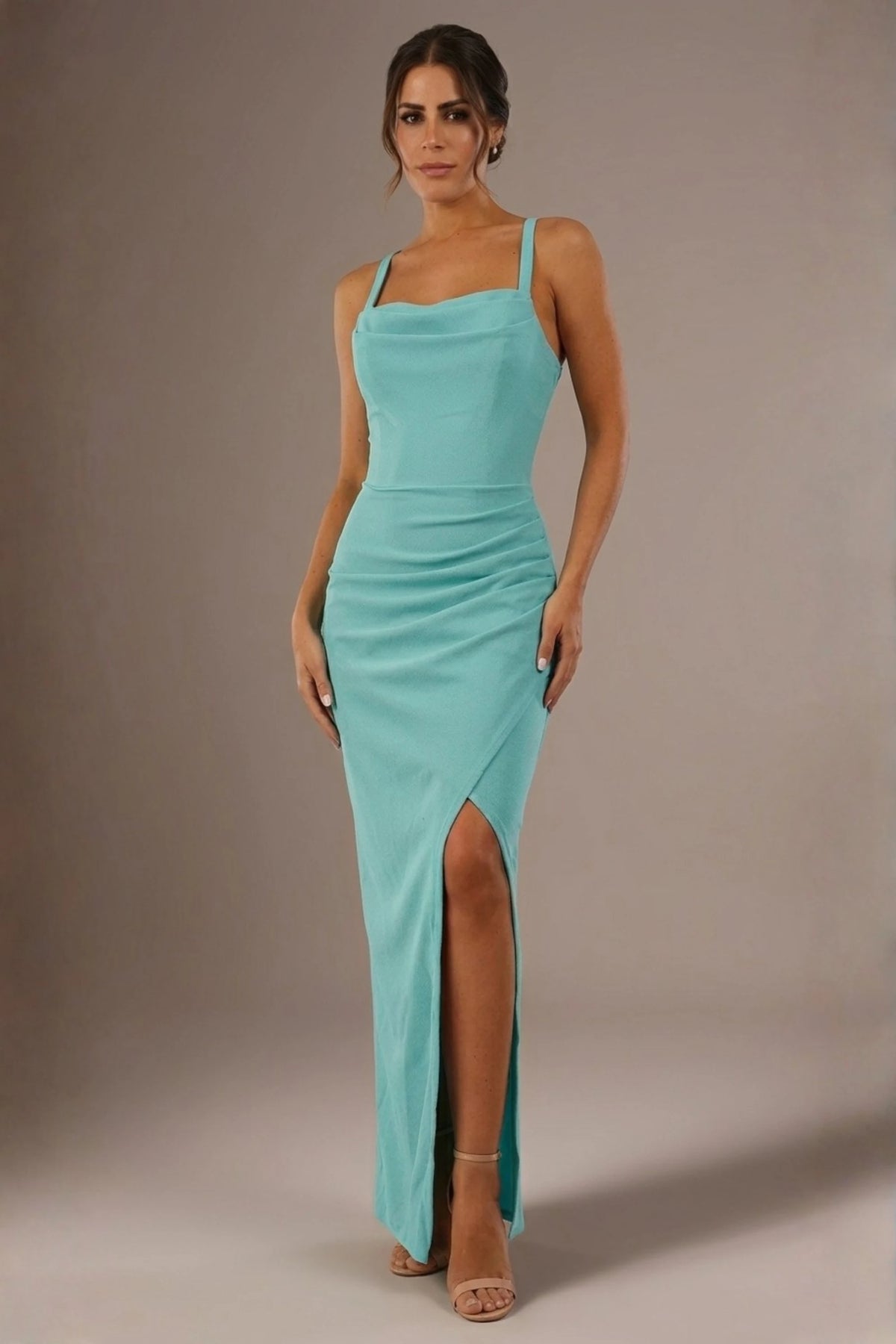 Sabrina Maxi Dress in Turquoise – detail