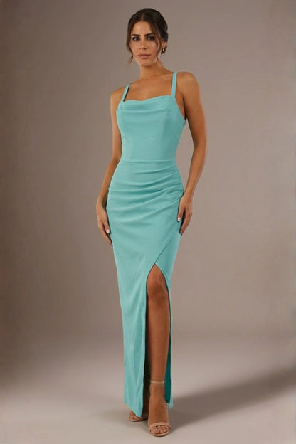 Sabrina Maxi Dress in Turquoise – detail