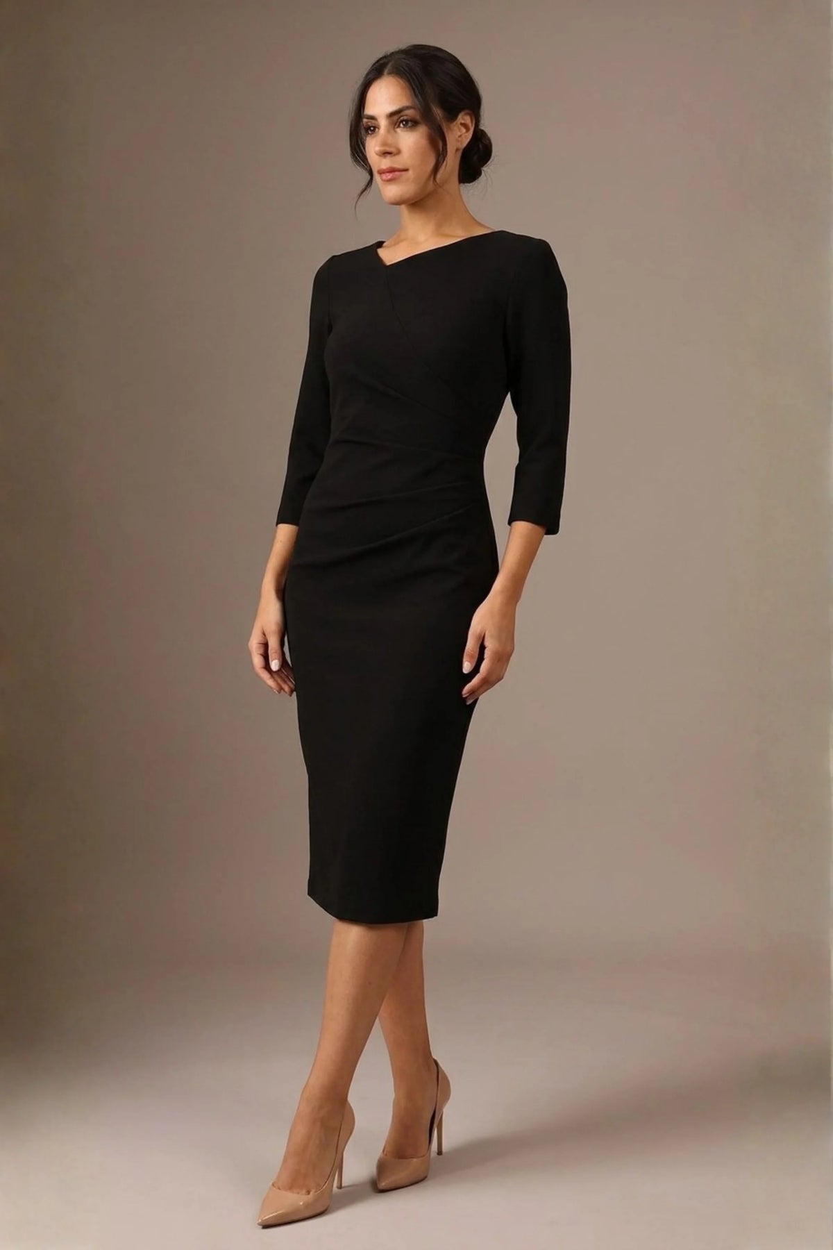 Peppard 3/4 Sleeve Pencil Dress in Black – Diva Catwalk, image 9