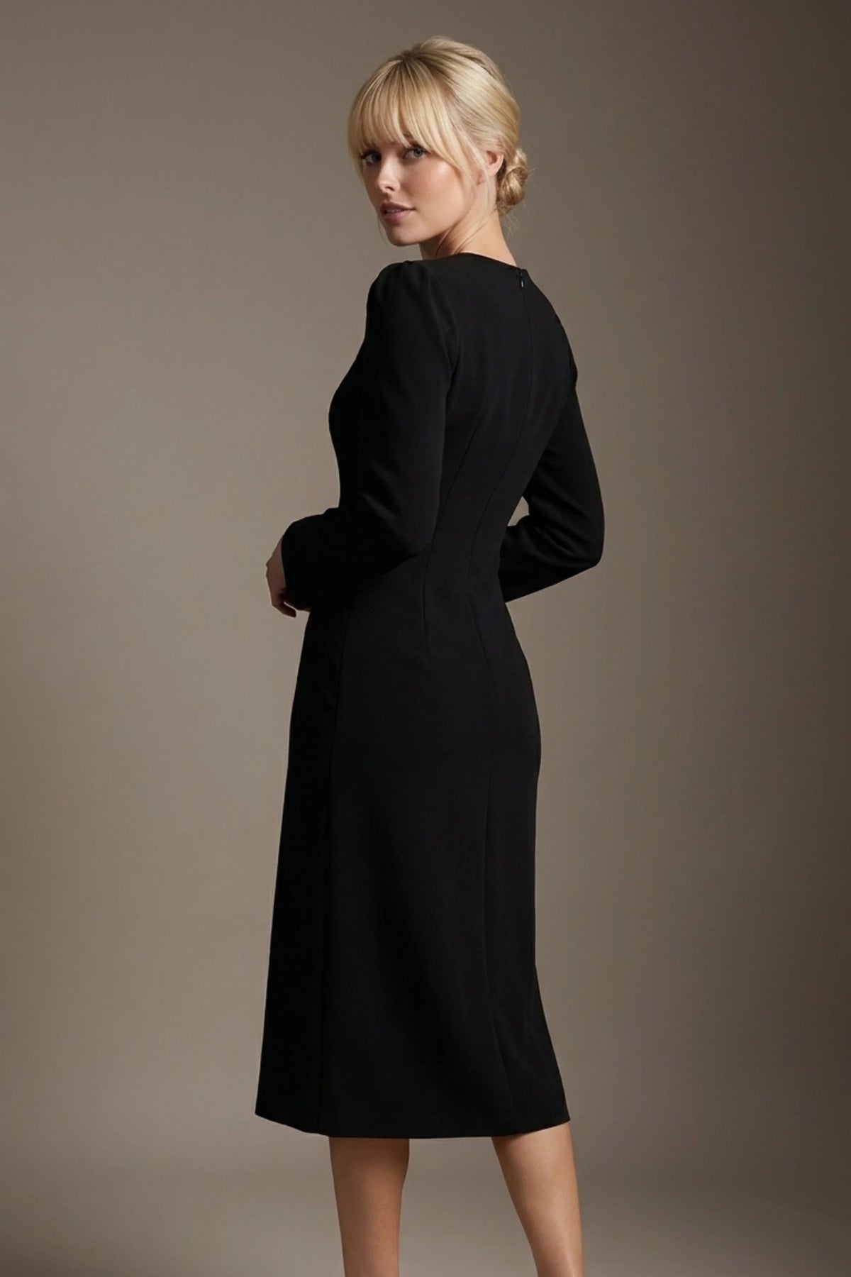 Epsom Long Sleeve A-Line Dress – Diva Catwalk, image 3