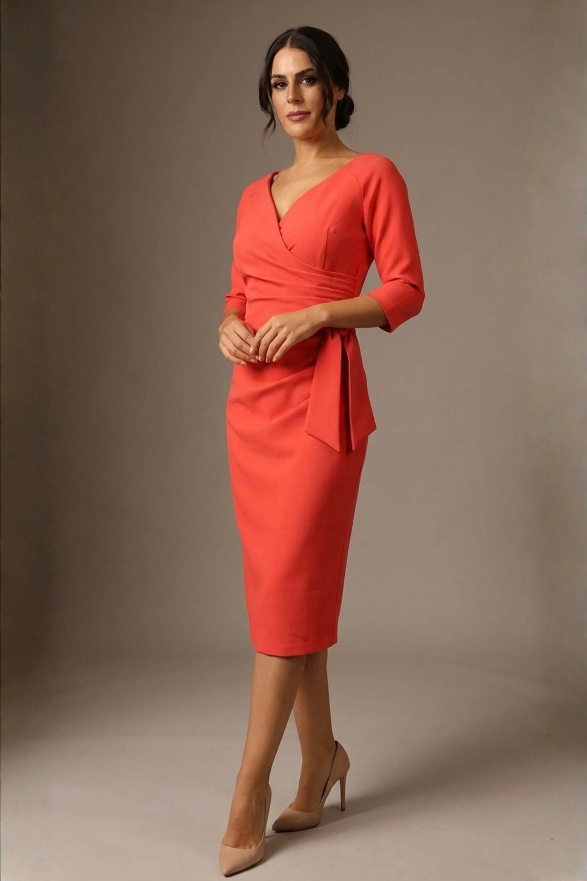 Bronwen 3/4 sleeved Tie Pencil Dress – Diva Catwalk, image 7