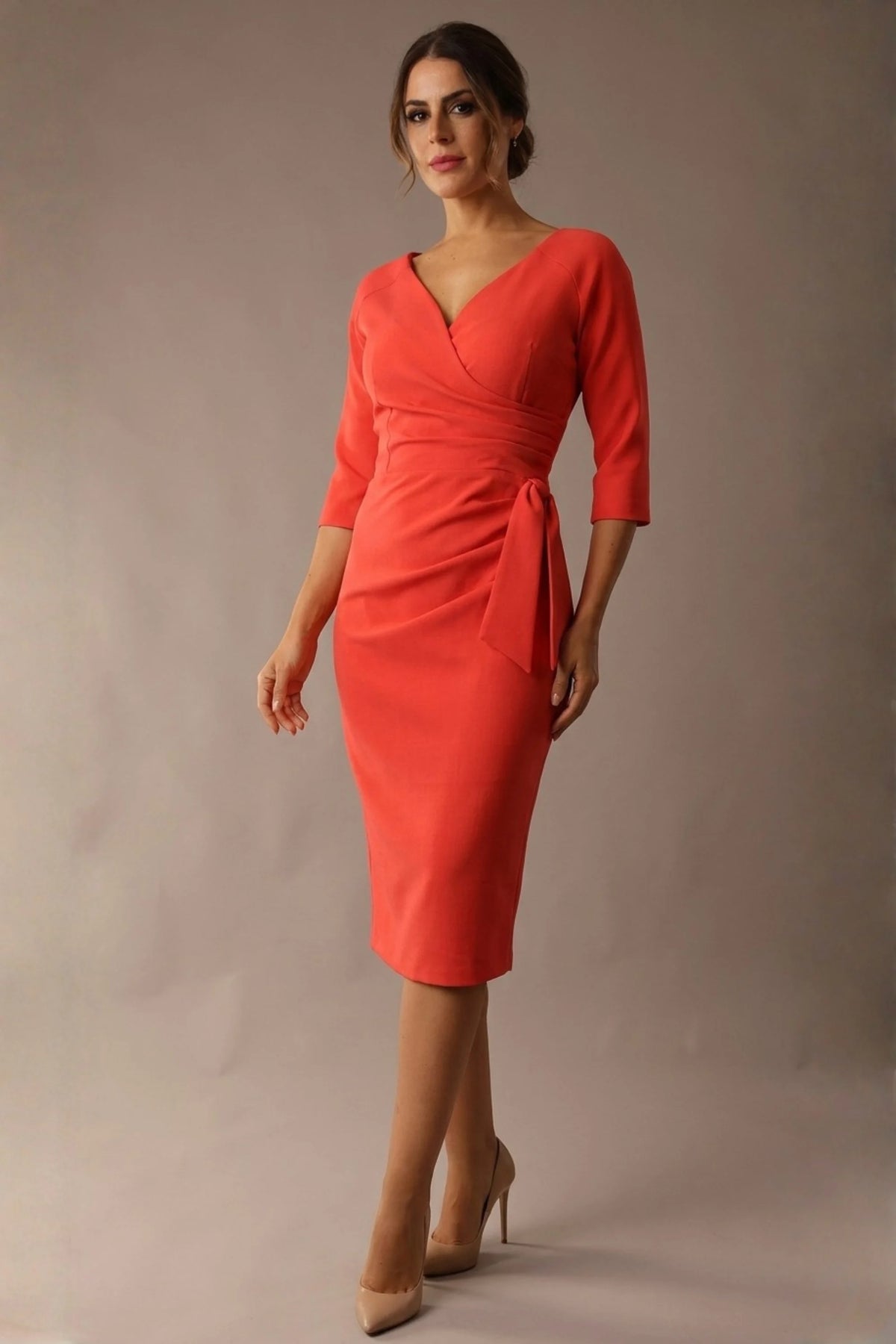 Bronwen 3/4 sleeved Tie Pencil Dress – Diva Catwalk, image 5