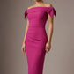 Strand Off-Shoulder Bow Tie Dress (Magenta)