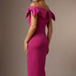 Strand Off-Shoulder Bow Tie Dress back view (Magenta)